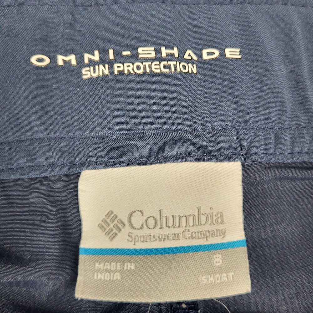 Columbia PFG Convertible Cargo Pants Navy Blue Omni-Shade Women 8 Short Fishing - Picture 8 of 12